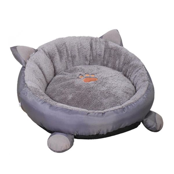 

cat bed round washable pet bed with anti-skid waterproof bottom matching cushion for cats kittens small dogs