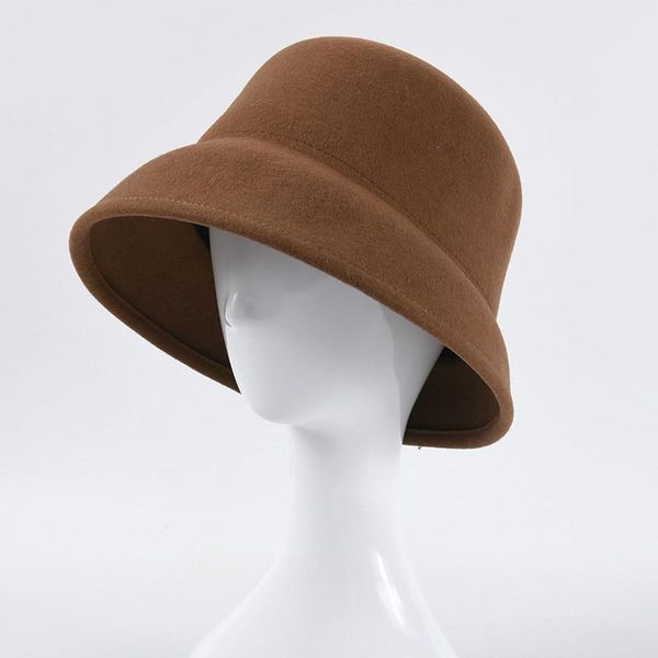 

wool women fedora autumn winter bell shape fedora hats women autumn winter british style hepburn style elegant wool type, Blue;gray
