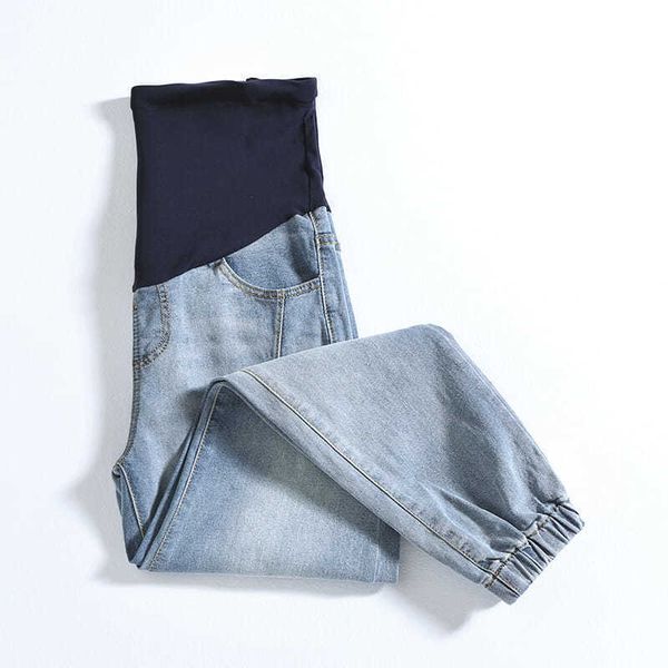 

maternity pants for pregnant women clothes pregnancy jeans pants for plus size adjustable waist denim belly jean trousers autumn lj201114, White