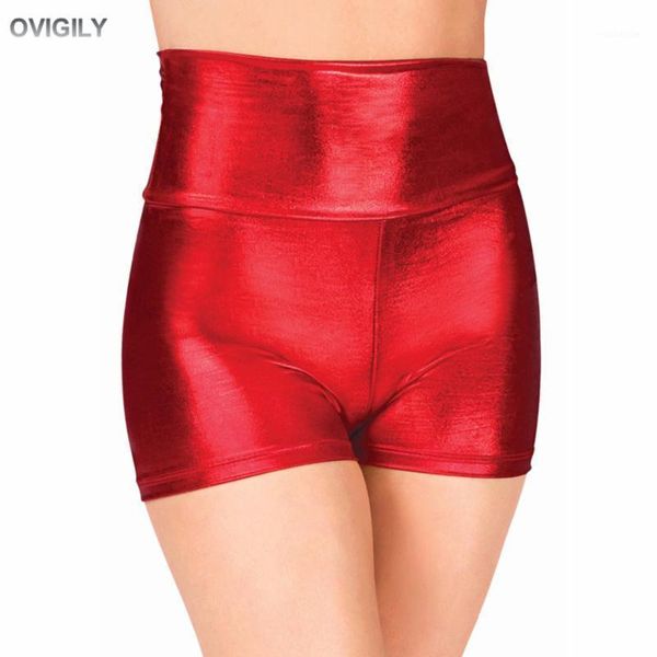

ovigily adults gold metallic dance shorts spandex high waisted shorts womens black gymnastics work out performance1, White;black