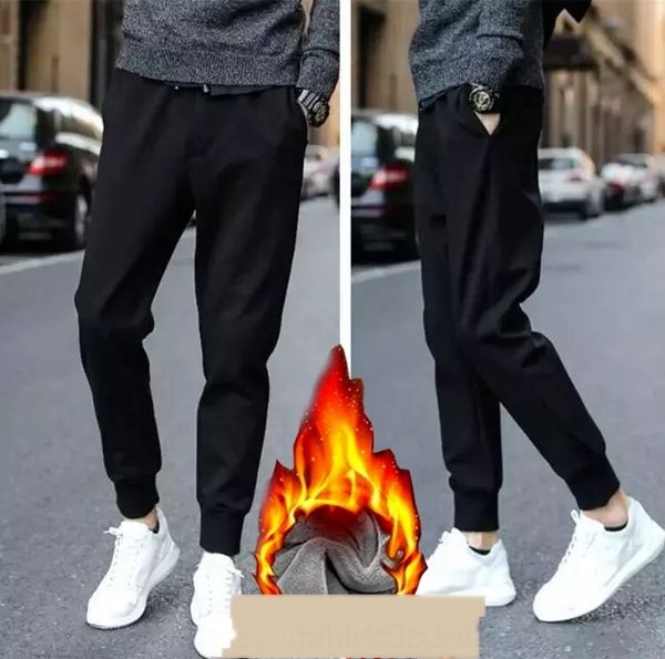 

l1ta8 fall winter 2019 men's thickened leggingsharlem sports bodyplush tight leggingscasual tight pants and thickened 9azzr fashion pan, Blue