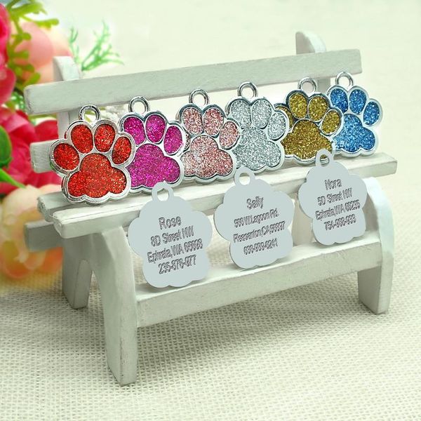 

custom dog tag personalized engraved pet puppy cat id collar tags stainless steel paw pet accessories for small dogs cat sqcsup