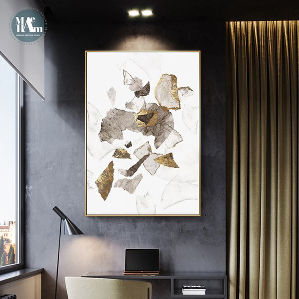 

abstract color canvas print paintings golden stone color block poster nordic wall art pictures on canvas living room home decor
