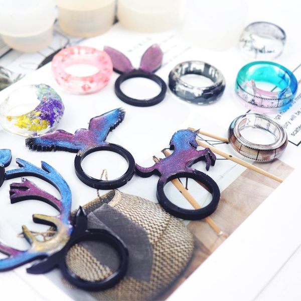 

qiaoqiao diy алмазные плоский shaped кольцо подвеска diy силиконовые формы сушеные цветок драгоценные аксессуары инструменты оборудование см, Black