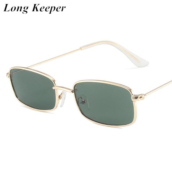 

LongKeeper 2021 Small Rectangle Sunglasses Men Women Vintage Metal Frame Square Sun Glasses Ladies Fashion Ocean Lens Eyewear, White;black