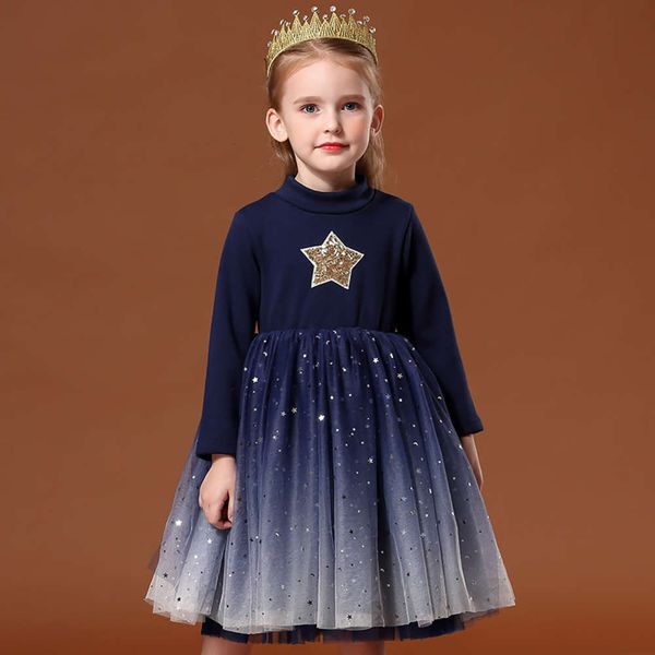 

princs 2019 little girl's autumn drs fall pengpeng yarn children's star mh skirt 3w09, Red;yellow