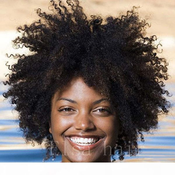 

mongolian afro kinky curly hair wig none lace wigs glueless lace front wig in stock 5a kinky curly full lace human hair wigs, Black;brown