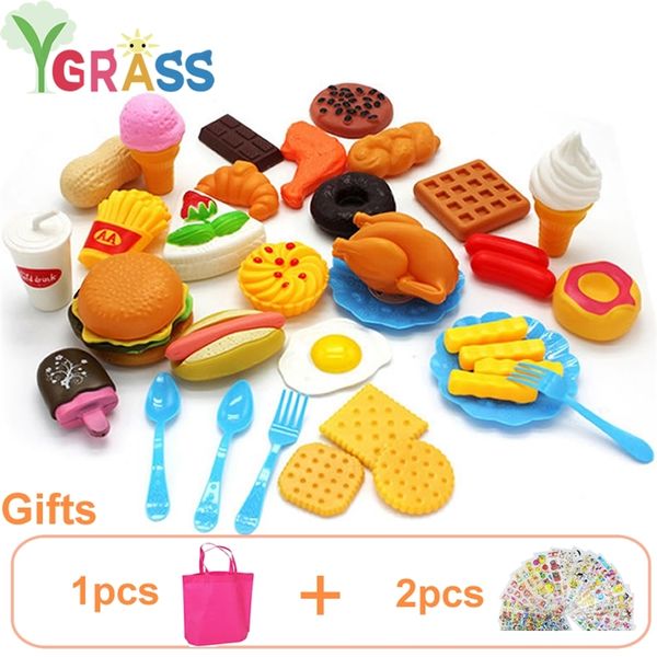 Set da cucina per bambini Giocattoli per ragazze Fast Food Giochi di imitazione Giochi di cucina Alimenti in miniatura Piatti giocattolo Prodotti per bambini LJ201009