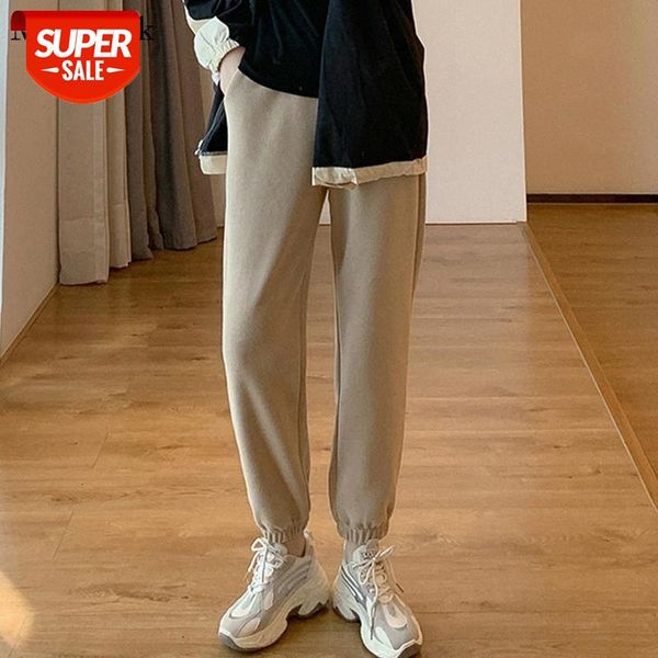 

autumn winter plus velvet harem pants women slim high waist pants for women casual sweatpants baggy pantalones mujer 11389 #zy2q, Black;white