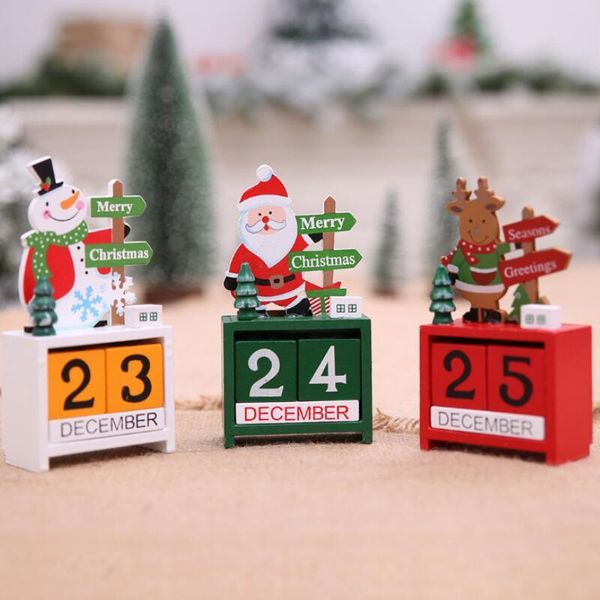 

3d christmas wood calendar cute santa milu deer snowman printed calendar children gifts party gifts christmas decorations gwd2699