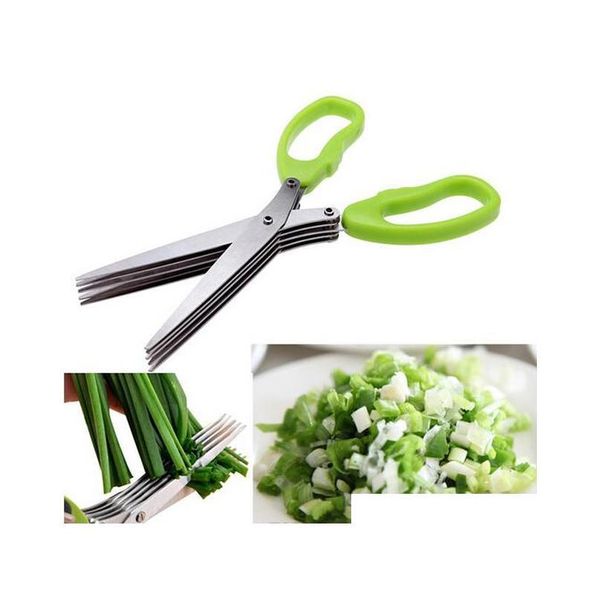 

stainless steel cooking tools kitchen accessories knives 5 layers scissors sushi shredded scallion cut herb sp jllpwd jjxh