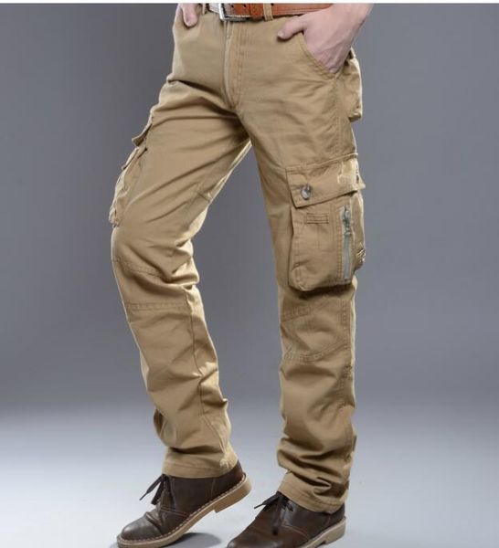 

2021 new tactical casual cotton from the army men's cargo pants 6p5x, Black