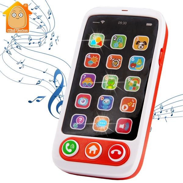 

baby mobile phone toy kids fake phone cartoon music simulation sound babyphone early educational learning toys for children gift 201224