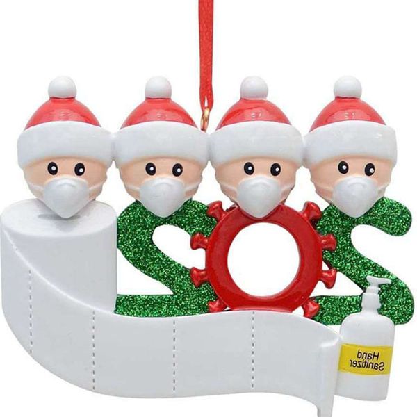 

new2020 quarantine decoration christmas es gift santa party claus with mask personalized xmas tree ornament all series 202v