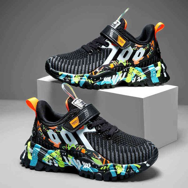 

kids sport shoes for boys running sneakers casual sneaker breathable children's fashion shoes 2022 spring child light boys shoes g0114, Black