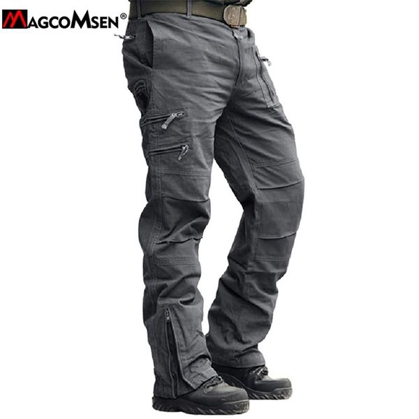 MAGCOMSEN Pantaloni cargo casual da uomo militari in cotone tattico nero Pantaloni da lavoro larghi Airsoft Shooting Caccia Pantaloni da combattimento dell'esercito 201109