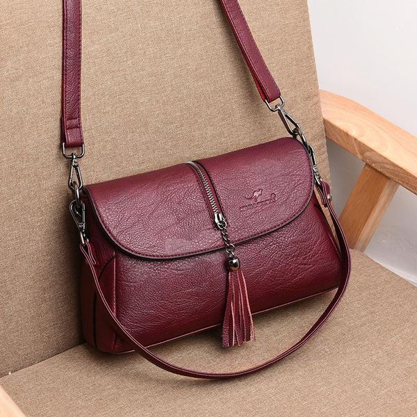 

fashion tassel shoulder crossbody bag for women new small flap bags lady genuine leather handbags bolsas feminina