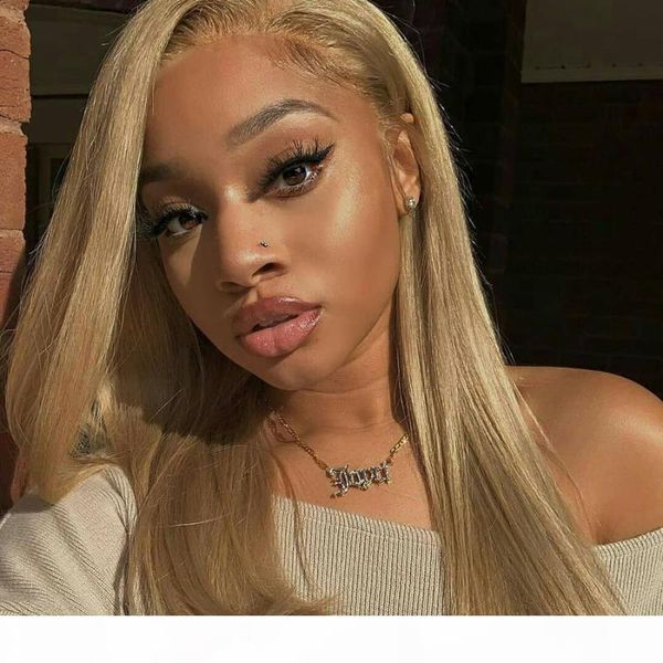 

simbeauty ash blonde 180density silky straight full lace wigs brazilian 13x6 deep part transparent lace front human hair wigs, Black;brown