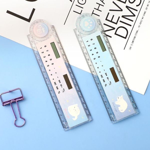 

jianwu 1 шт. несколько цветов два в одном пластике 30см складной редакцию линейки с калькулятором журнальных школьных принадлежностей h bbyl