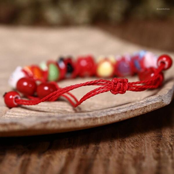 

new arrive 1 piece handmade cute ceramic lucky cat charm beaded bracelet fortune wish men women bracelet1, Golden;silver