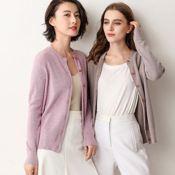 

spring and autumn style women knitted cashmere sweaters round neck female cardigan casual jumper outerwear coats1, White