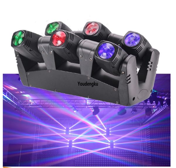 6 pz Rotazione illimitata 6x10 w rgbw mini testa mobile fascio spider led fascio rgbw 4in1 testa mobile led sharpy dj luci