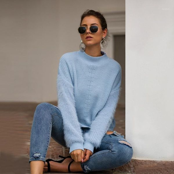 

fall 2019 winter streetwear long sleeve sweater women pullover knitwear harajuku sweater o-neck soft solid vintage1, White;black