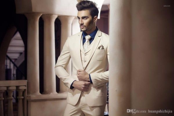 

champagne men suit slim fit 3 piece(jacket+pant+vest) groom tuxedo custom suits prom party blazer terno masculino1, White;black