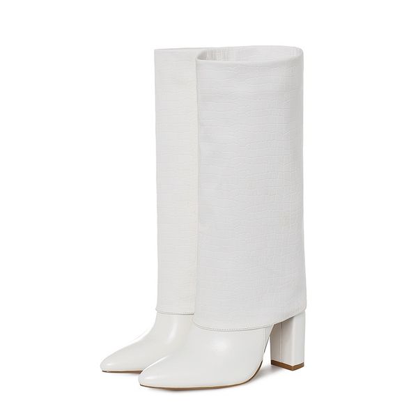 

2021 new fashionable knee-high for high heels woman fall concise winter boots long size 34-42 sf97, Black