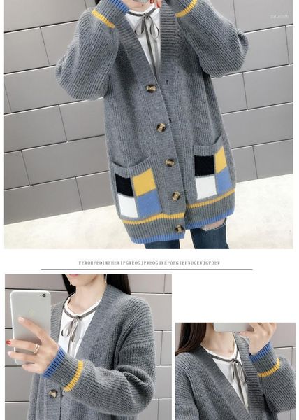 

ladies long knit trench coat jacket pocket button up long sleeve warm autumn coat with pocket casual, White