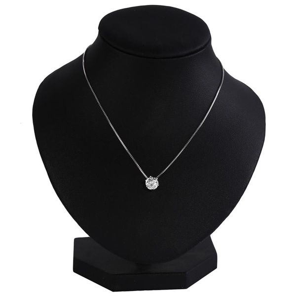 

shiny zircon pendant necklace women party invisible clavicle necklace fashion wedding bijoux fashion jewelry, Golden;silver