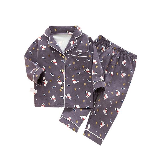 

saileroad cartoon polar bear pajamas for boys children's long sleeve pajamas set kids animal printed pijama infantil sleepwear y200704, Blue;red