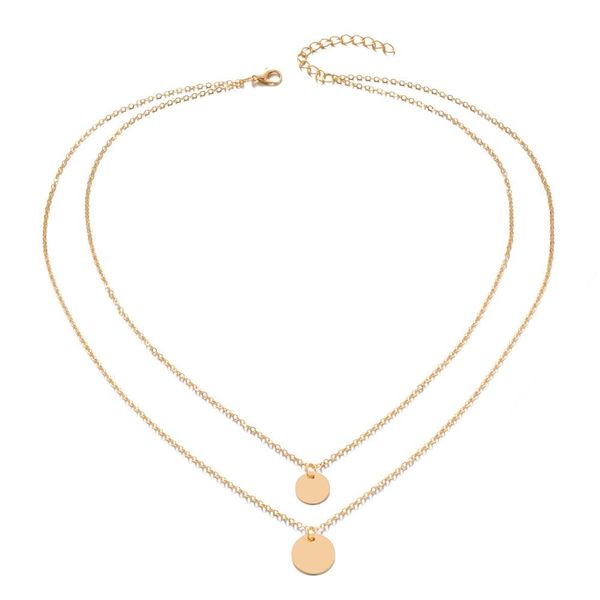 

золото серебро цвет круглый пришивания монет ожерелье двойной цепи layered choker ожерелье воротник женщин заявление ювелирные изделия bijou, Black