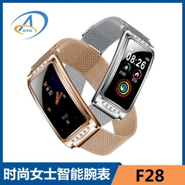 

f28 smart women's color screen bracelet heart rate and blood prsure monitoring intelligent reminder ip68 waterpro