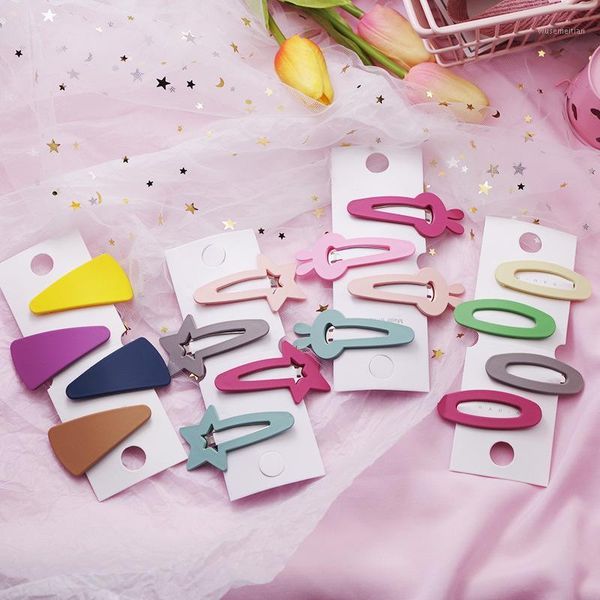 

hair accessories 4 pcs color random candy-colored matte clip girl's all-match bb hairpin lovely headwear cartoon1, Slivery;white