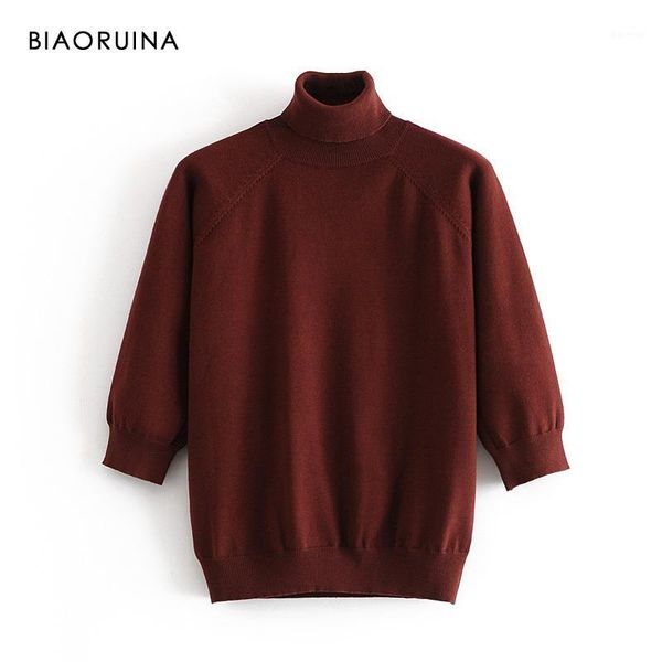 

biaoruina women's korean style high street turtlenck sweater autumn female all-match fashion pullover 2020 new arrival1, White;black