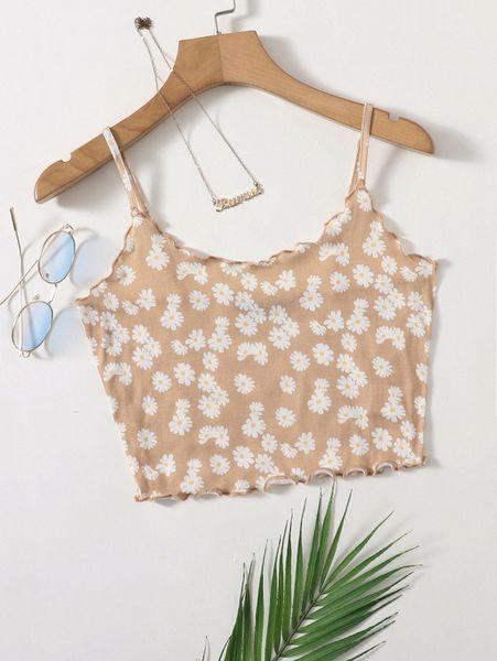 

lettuce trim daisy floral crop cami y3et#, White