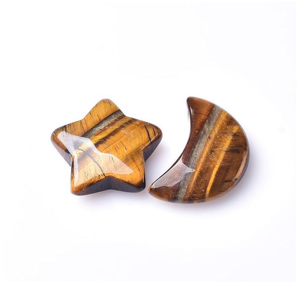 

1set natural quartz crystals star moon shaped stone ornaments healing gemstone home decoration lucky stones jewelry jllvlp, Black