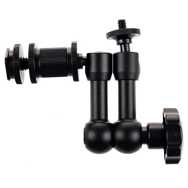 

1 inch articulating ic friction arm for shoe mounts to work with led panel, dslr monitor, mic 7arm(black)