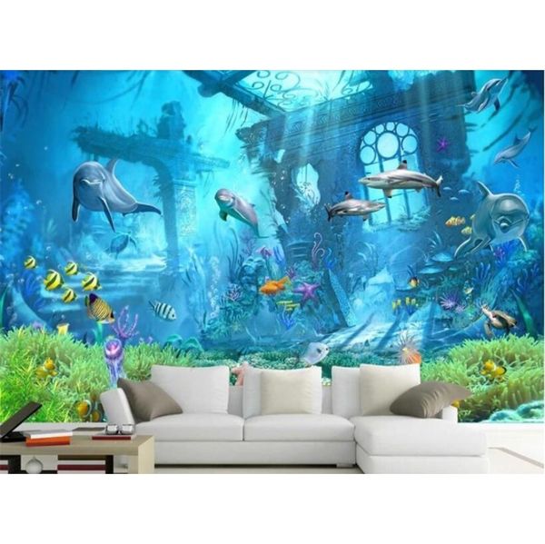 

beibehang wall paper for kids room mural wallpaper 3d underwater world bedroom wallpaper wallpaper background pap sqcjwx pp2006