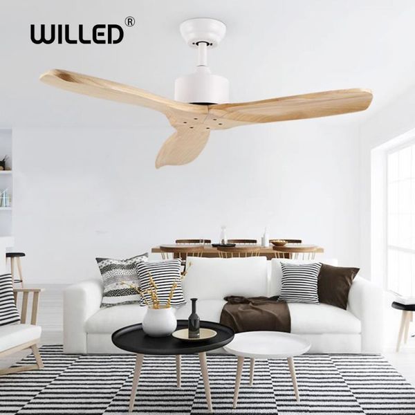 

wooden led ceiling fan for living room 110v - 220v ceiling fans with lights 52 inch blades cooling fan remote lamp1