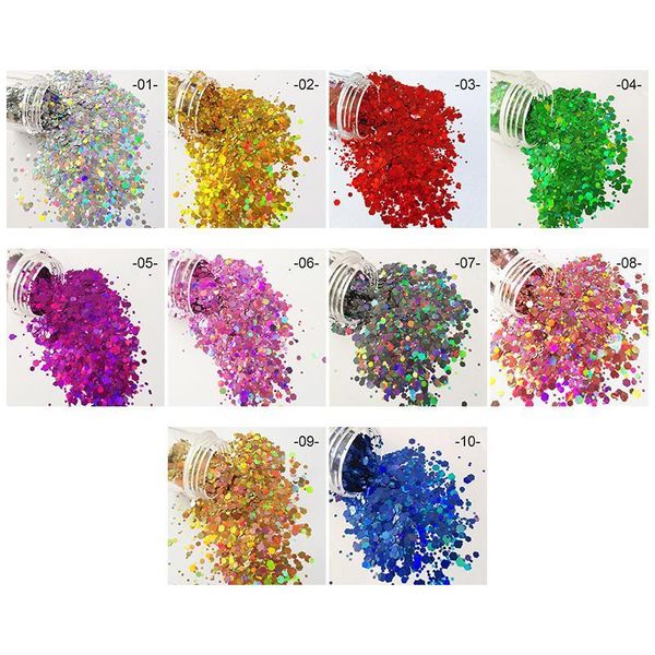 

1 box holographics nail powder glitter silver irregular flakes palliette nail powder polish flakes spangle nail art dec jllzzn, Silver;gold