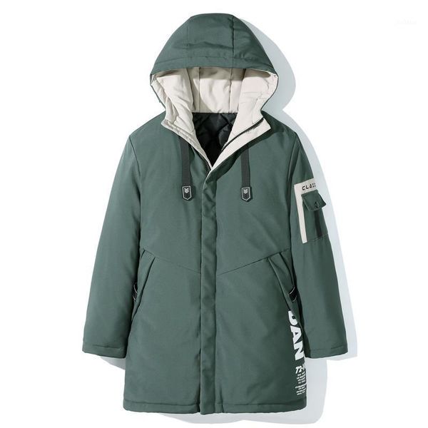 

men winter jacket coat hooded warm windproof hooded jackets windbreaker parkas outwear1, Black