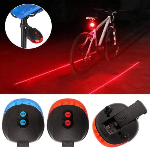 

1pc cycling lights taillights with adjustable clamp rear flashing led laser safety warning waterproof bicycle lights bike parts