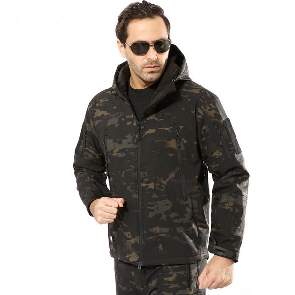 

military jacket men winter camouflage tactical waterproof windbreaker hooded male camo coat plus size 5xl bomber army jacket men 201028, Black;brown
