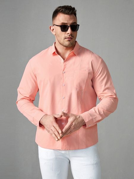 

extended sizes men patched pocket shirt k1mm#, White;black