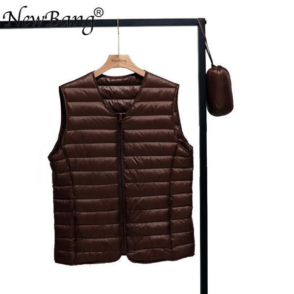 

spring couples v-neck man's ultra light down vest zipper waistcoat warm liner vest portable, Black