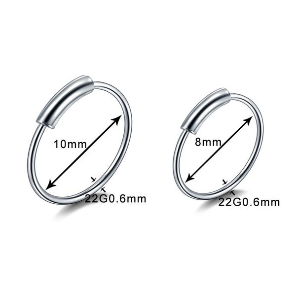 

1pc stainless steel ear stud piercing ear bone buckle gold circle round earrings for women men clip-on earrings body jewelry q sqcotr, Silver