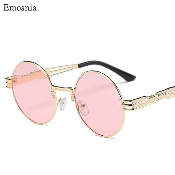 

sunglasses emosnia chic ladies steampunk round women gradient sun glasses for woman gold metal frame eyewear female shades, White;black