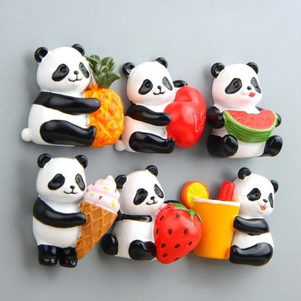 

cute cartoon panda fruit refrigerator magnetic sticker resin fridge home decor